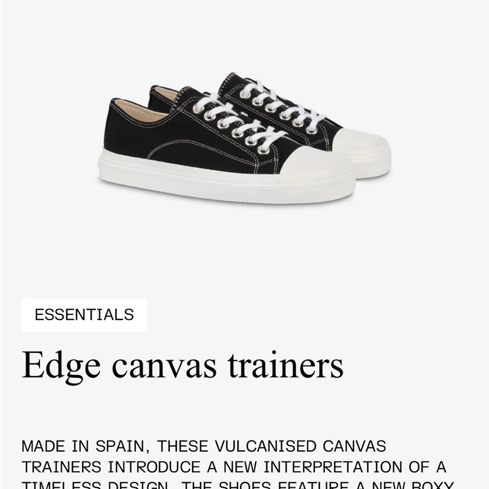 Moschino Black and White Low-Top Canvas Sneakers - Picture 5 of 7